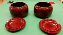 Gebeitste houten potten